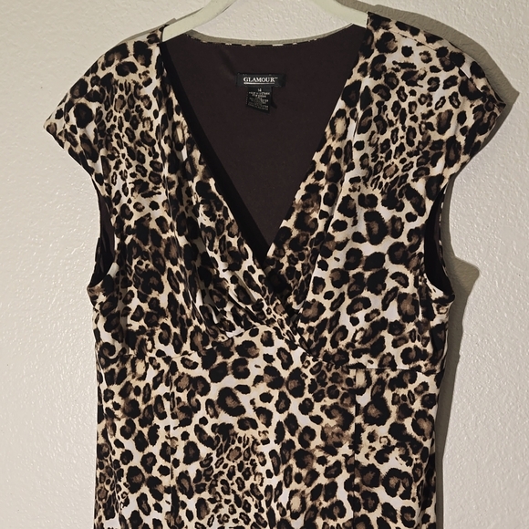 Glamours Leopard Print dress size 14 - Picture 2 of 5